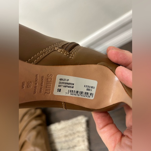 SCHUTZ - Ashlee Up Knee High Slouchy Nappa Leather Boot Size 5 - Picture 14 of 16